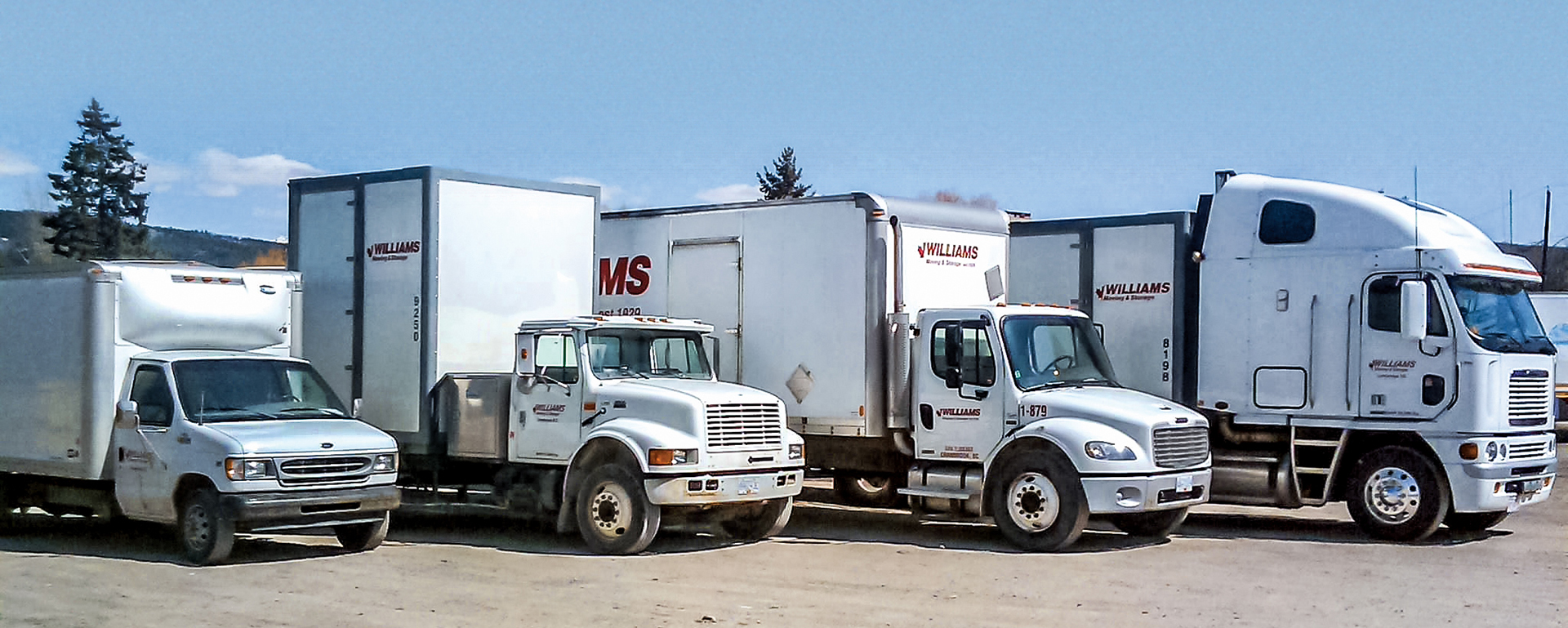 Moving trucks parked at Williams Moving & Storage in Cranbrook 