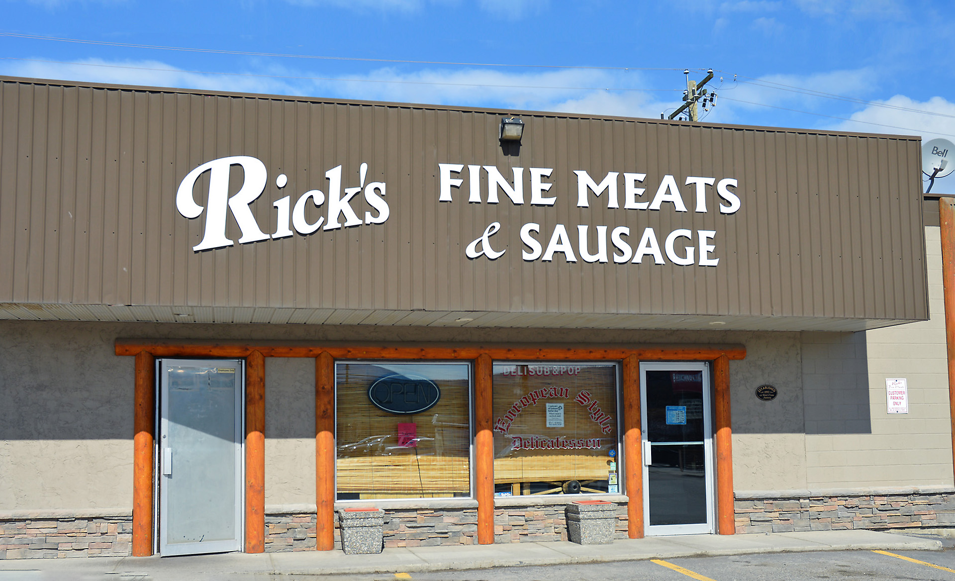 The exterior of the brown Rick’s Fine Meats building in Cranbrook 