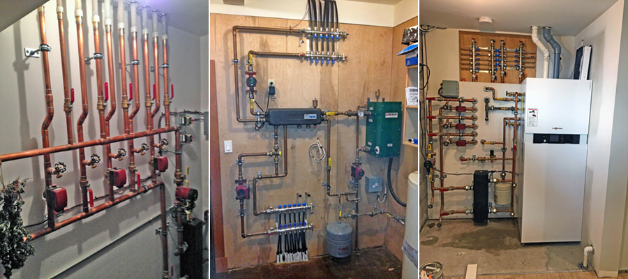 Various plumbing setups installed by Biggs Heating. 