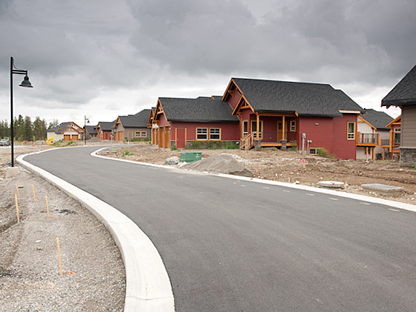 New pavement in a residential sector