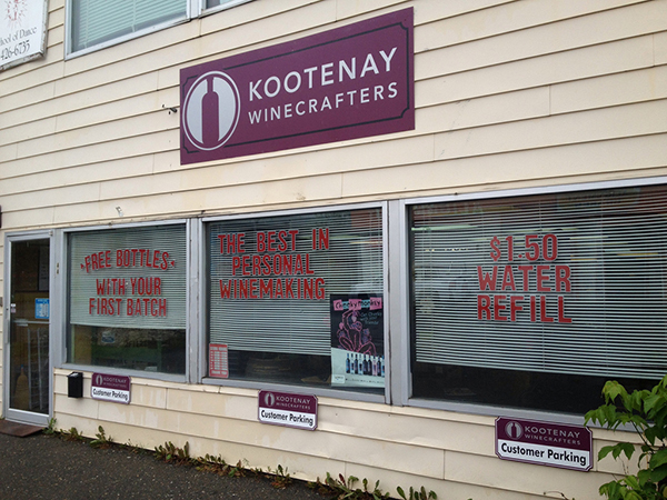 exterior of building for Kootenay WineCrafters