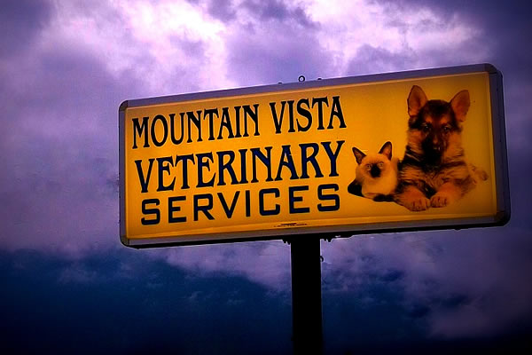 Exterior sign for Mountain Vista Veterinary Services