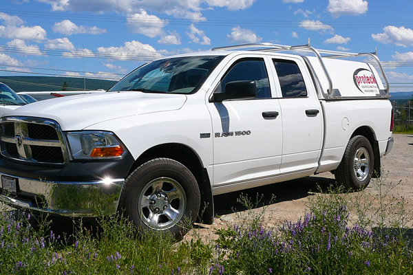White company truck for Proteck