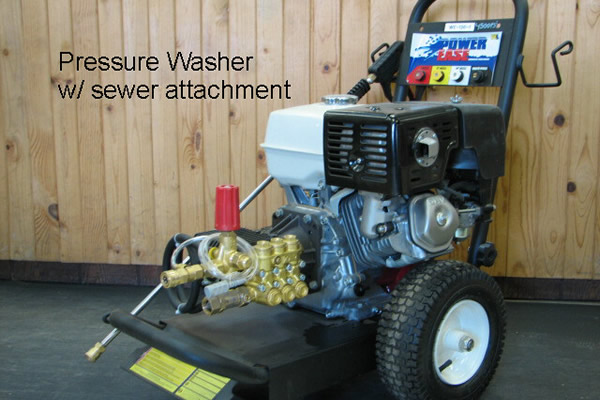 pressure washer with sewer attachment
