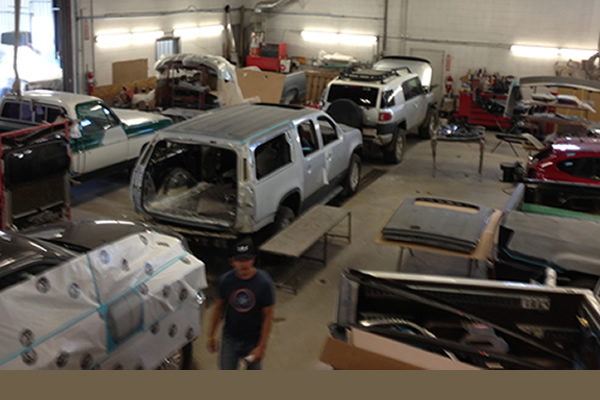 Vehicles in the shop at CSN Kustom