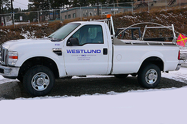White company truck for Westlund