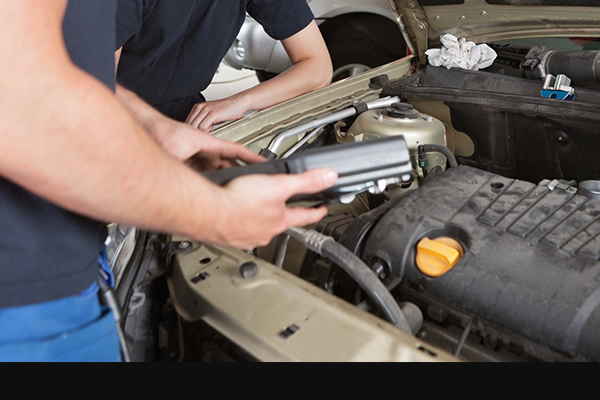 A man working on an engine