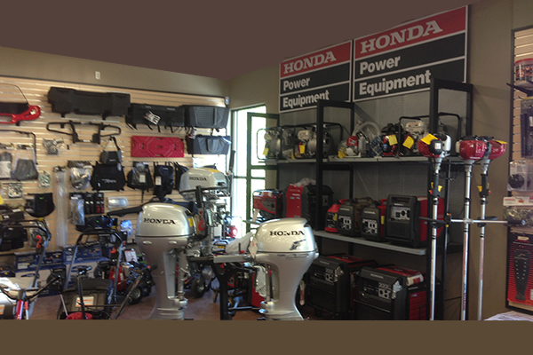 Power equipment and boat motors on display