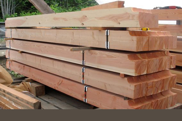Piles of cedar posts
