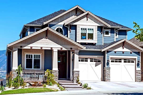 Exterior of a show home with double car garage