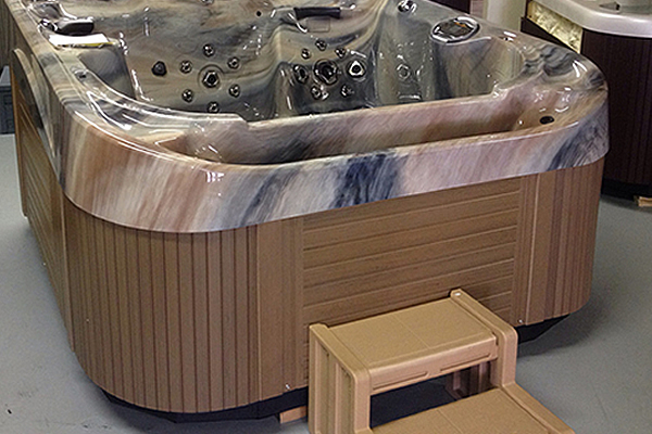 Hot tub on display