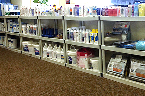 Products on display within store