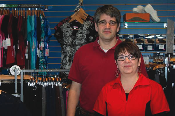 David Stokes and Dana Tippe standing in the store at Kootenay Columbia Home Medical Equipment.