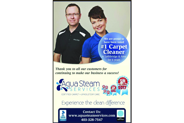 poster advertising Aqua Steam Services as being the number one carpet cleaner 