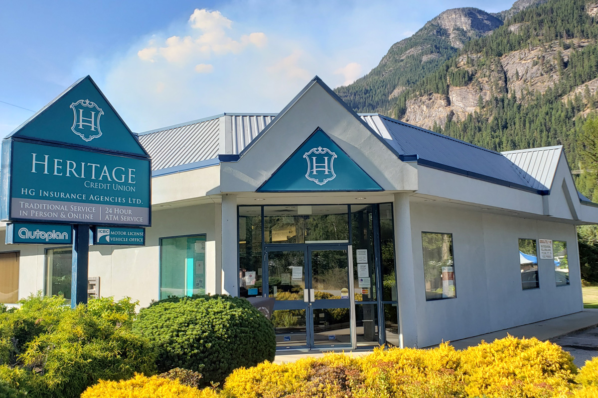 Outside of HG Insurance in Slocan Park 