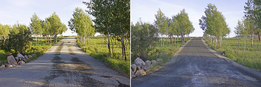 road before after