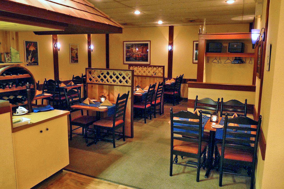 Interior of the Allegra Restaurant in Cranbrook, BC 