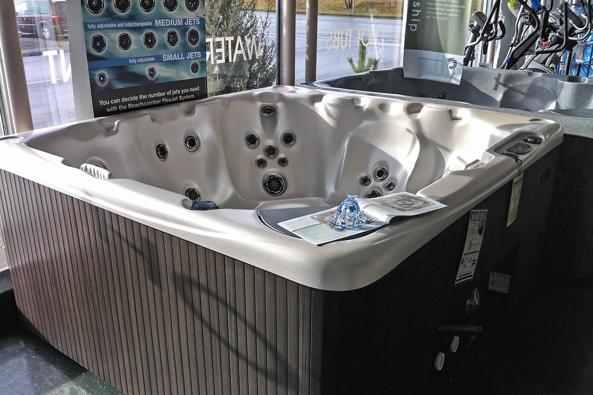 Display hot tub inside store 