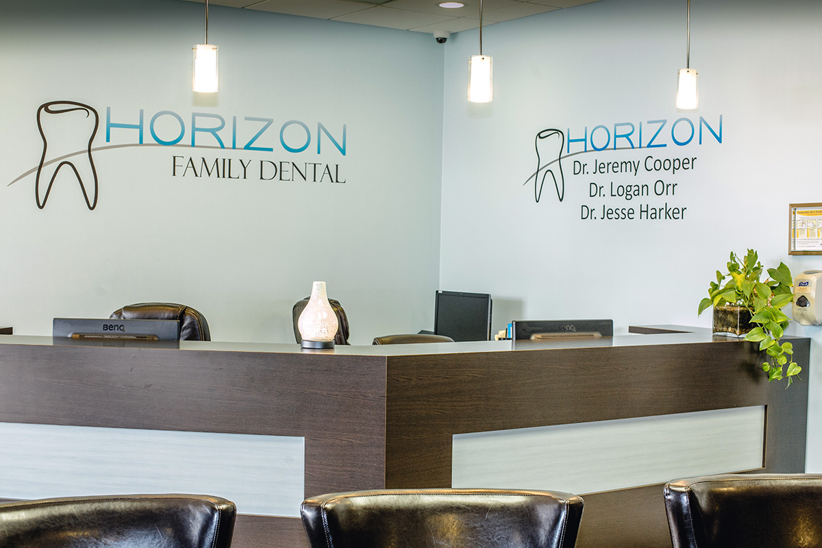 Reception area at Horizon Family Dental