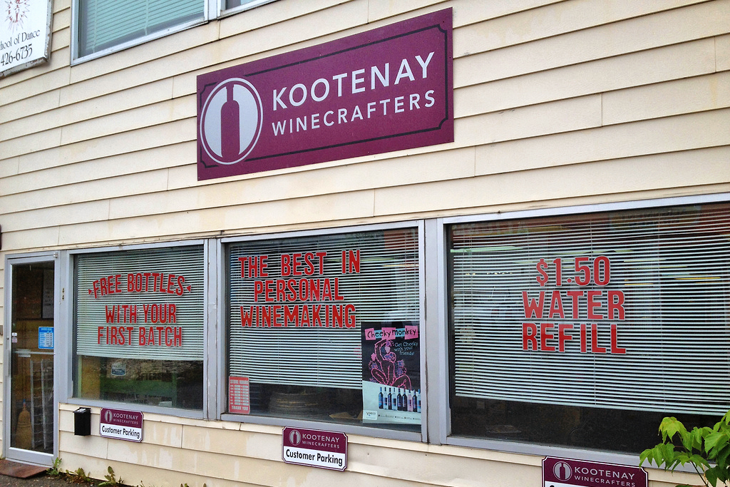 exterior of building for Kootenay WineCrafters